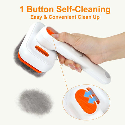 Fur-get About It! The Purr-fect Summer Spa Brush for Fluffy Felines and Doggo Divas – One-Button Magic for Shedding Shenanigans!