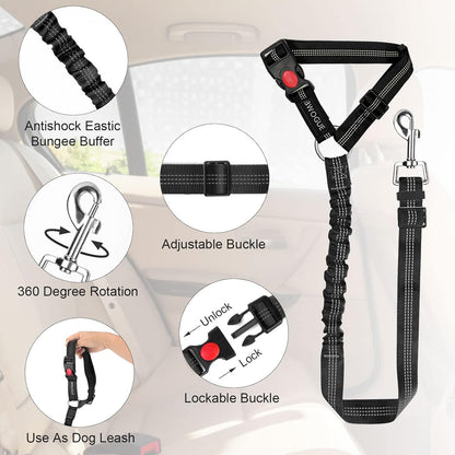 Two Packs of Furry Road Trip Seatbelts: Keeping Your Pup and Purr-fect Passenger from Taking the Wheel!