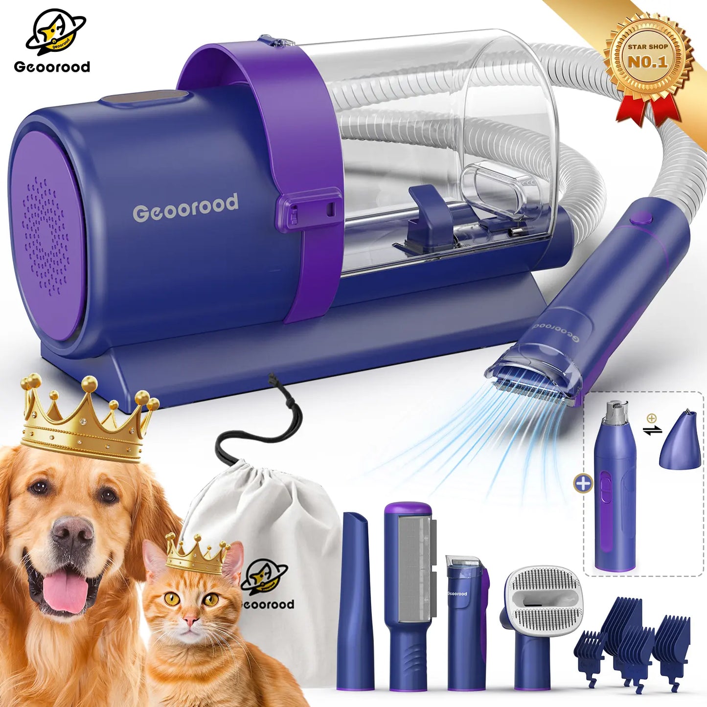 Geoorood's Fur-ocious Vacuum Brush: The Ultimate Dog Spa Experience for the Pup Who Hates Baths! 🐾💨 #FurryTornado #PetGroomingAdventures