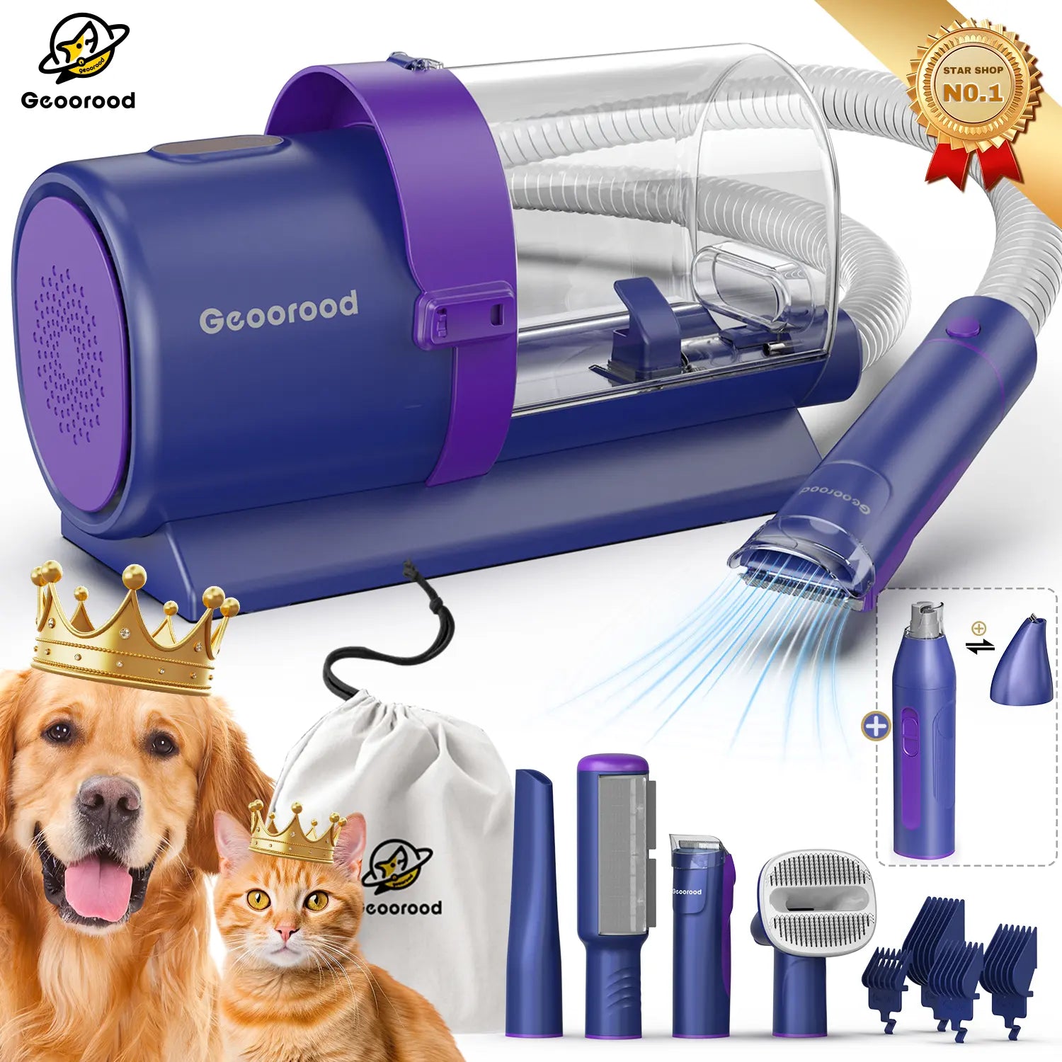 Geoorood's Fur-ocious Vacuum Brush: The Ultimate Dog Spa Experience for the Pup Who Hates Baths! 🐾💨 #FurryTornado #PetGroomingAdventures