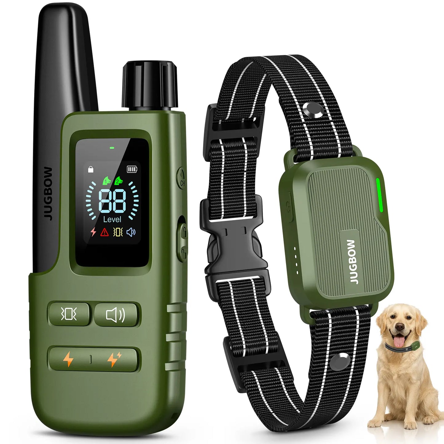 JUGBOW Doggie Do-What-I-Say Necklace: 4500FT of "Stop That!" Magic, Waterproof for Splashy Shenanigans, and Rechargeable for Endless Barking Battles!