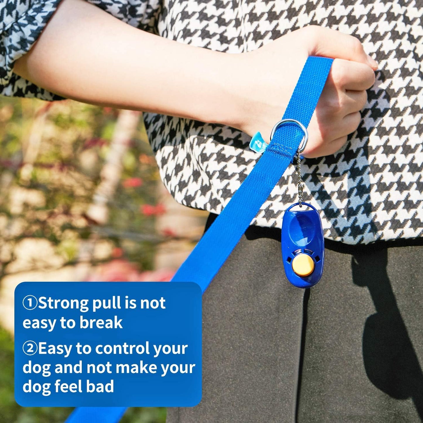The Great Escape Artist's 50 Ft Freedom Rope: Perfect for Training, Backyard Shenanigans, and Camping Adventures (Includes Clickers for Barking Orders in Blue!)