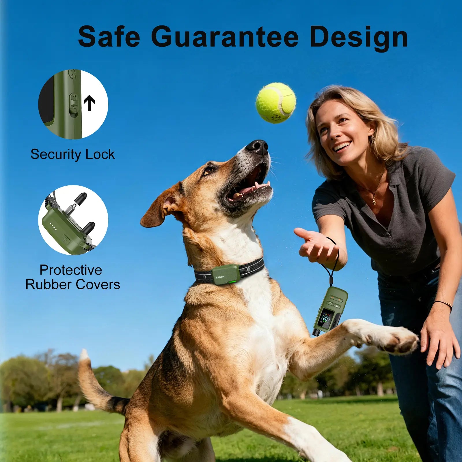 JUGBOW Doggie Do-What-I-Say Necklace: 4500FT of "Stop That!" Magic, Waterproof for Splashy Shenanigans, and Rechargeable for Endless Barking Battles!