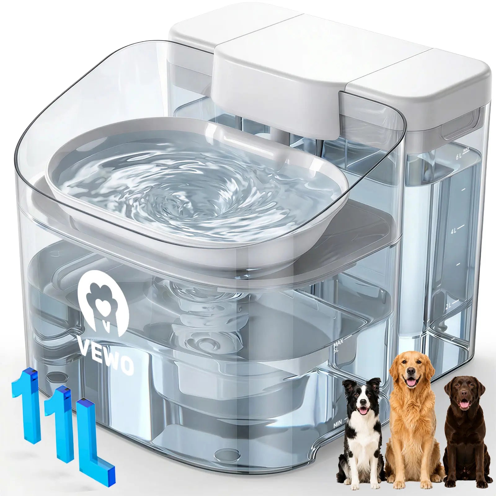 VEWO's Big Dog Water Party Fountain: The Ultimate Splash Zone for Thirsty Giants – No Spills, Just Chills!