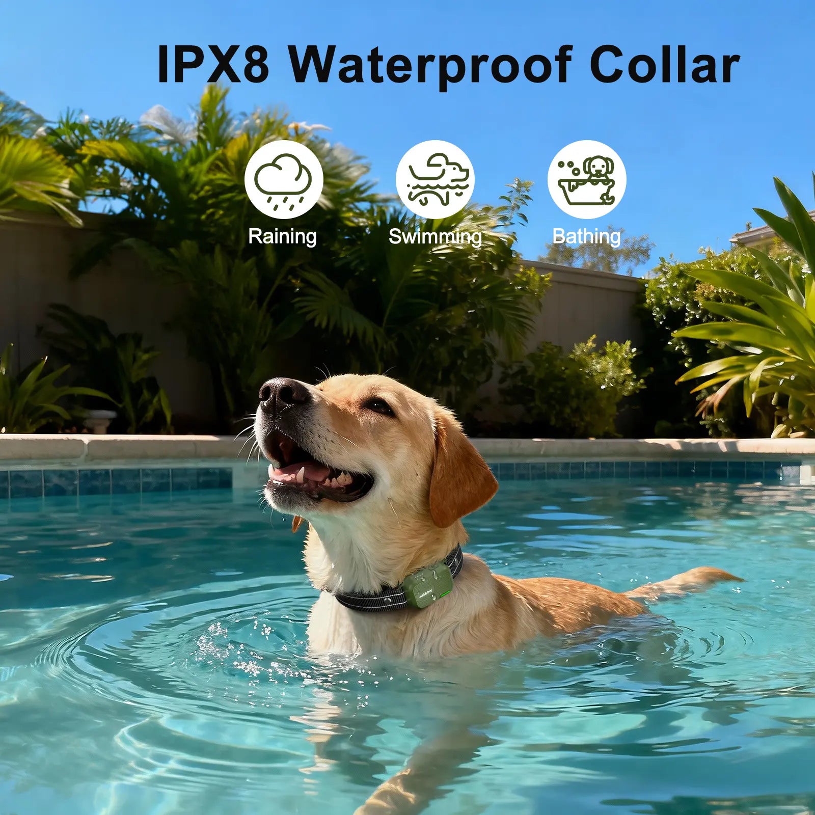 JUGBOW Doggie Do-What-I-Say Necklace: 4500FT of "Stop That!" Magic, Waterproof for Splashy Shenanigans, and Rechargeable for Endless Barking Battles!