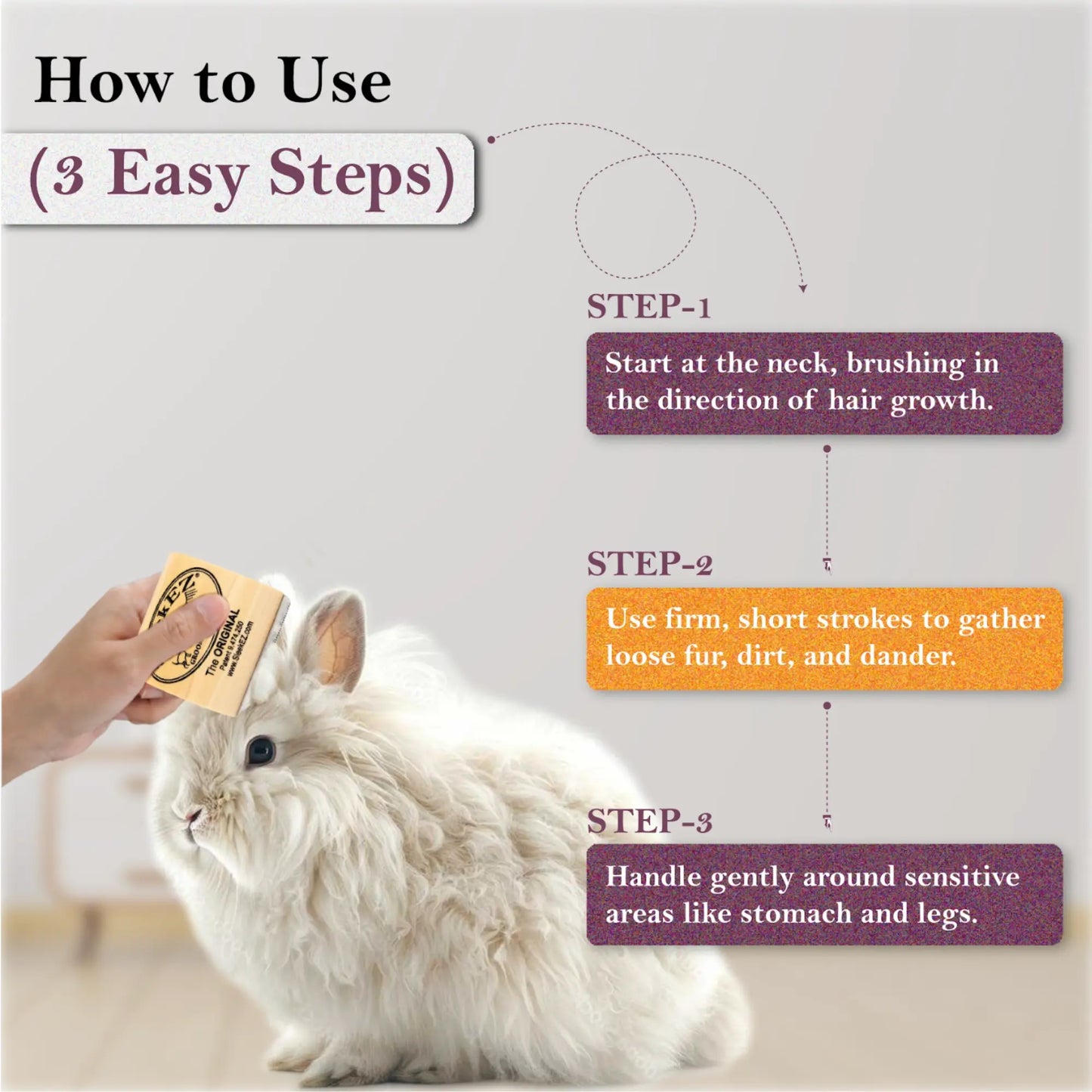 Fur-get About Shedding! The Purr-fect Cat Brush with a Fancy Handle for Fluffy Felines!