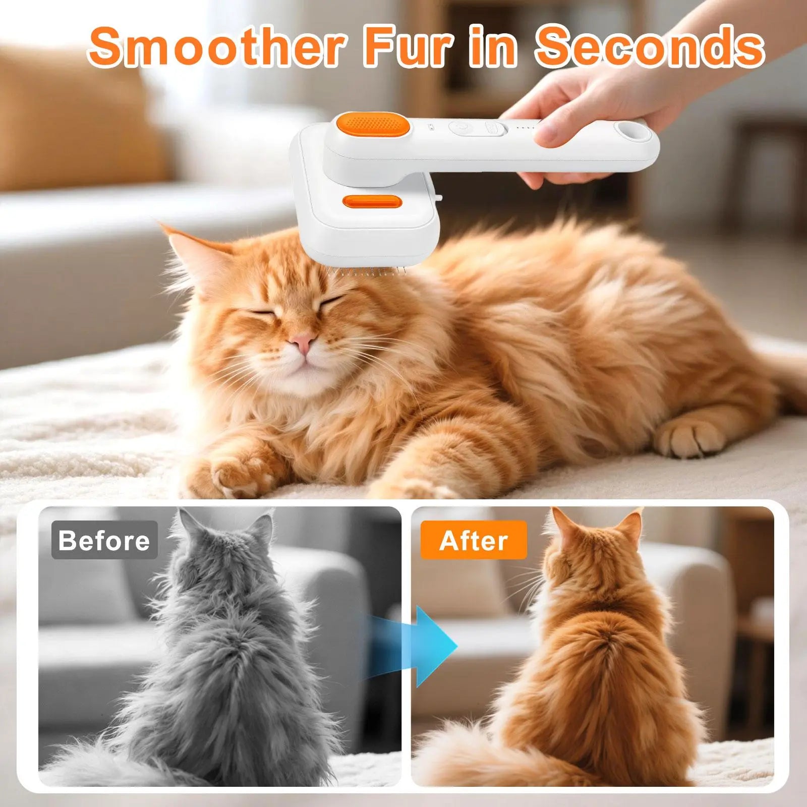 Fur-get About It! The Purr-fect Summer Spa Brush for Fluffy Felines and Doggo Divas – One-Button Magic for Shedding Shenanigans!