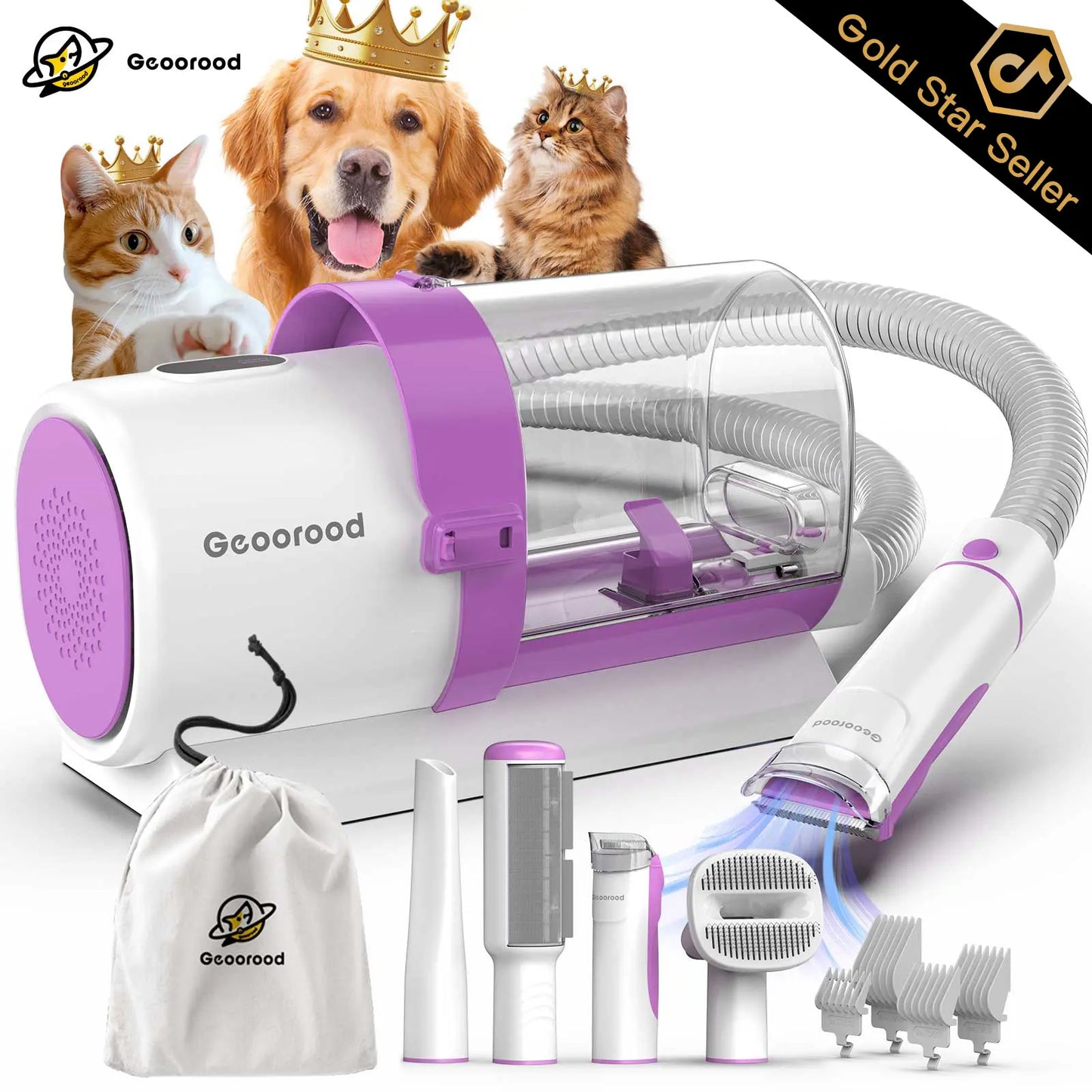 Geoorood's Fur-ocious Vacuum Brush: The Ultimate Dog Spa Experience for the Pup Who Hates Baths! 🐾💨 #FurryTornado #PetGroomingAdventures