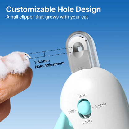Purr-fectly Pawsome Nail Snipper: The Cat's Meow Claw-icure Kit with Adjustable Holes & Sneaky Nail File – No More Cat-astrophes! (Blue) #FelineFabulous #Claw-someGrooming