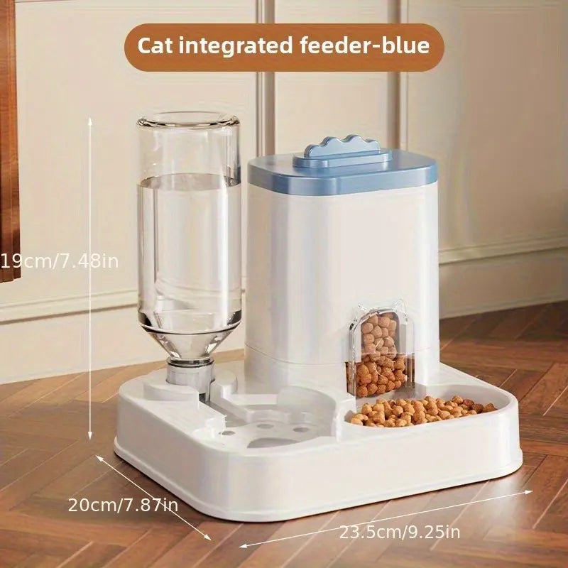The Purr-fect Hydration Station: A Fancy Feline Fountain with a Snack Sink, No Batteries Required, for Thirsty Tails and Clean-Up Challenged Humans!