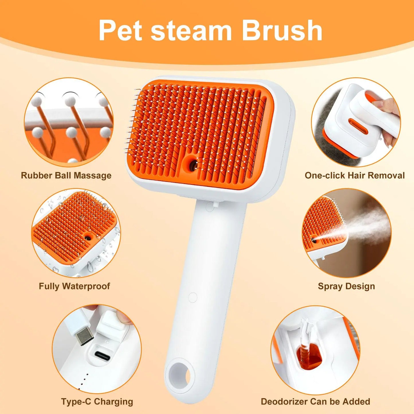 Fur-get About It! The Purr-fect Summer Spa Brush for Fluffy Felines and Doggo Divas – One-Button Magic for Shedding Shenanigans!