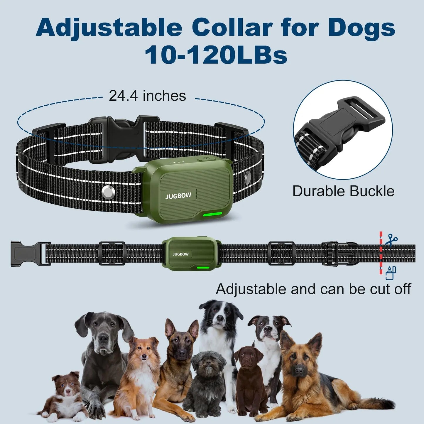 JUGBOW Doggie Do-What-I-Say Necklace: 4500FT of "Stop That!" Magic, Waterproof for Splashy Shenanigans, and Rechargeable for Endless Barking Battles!