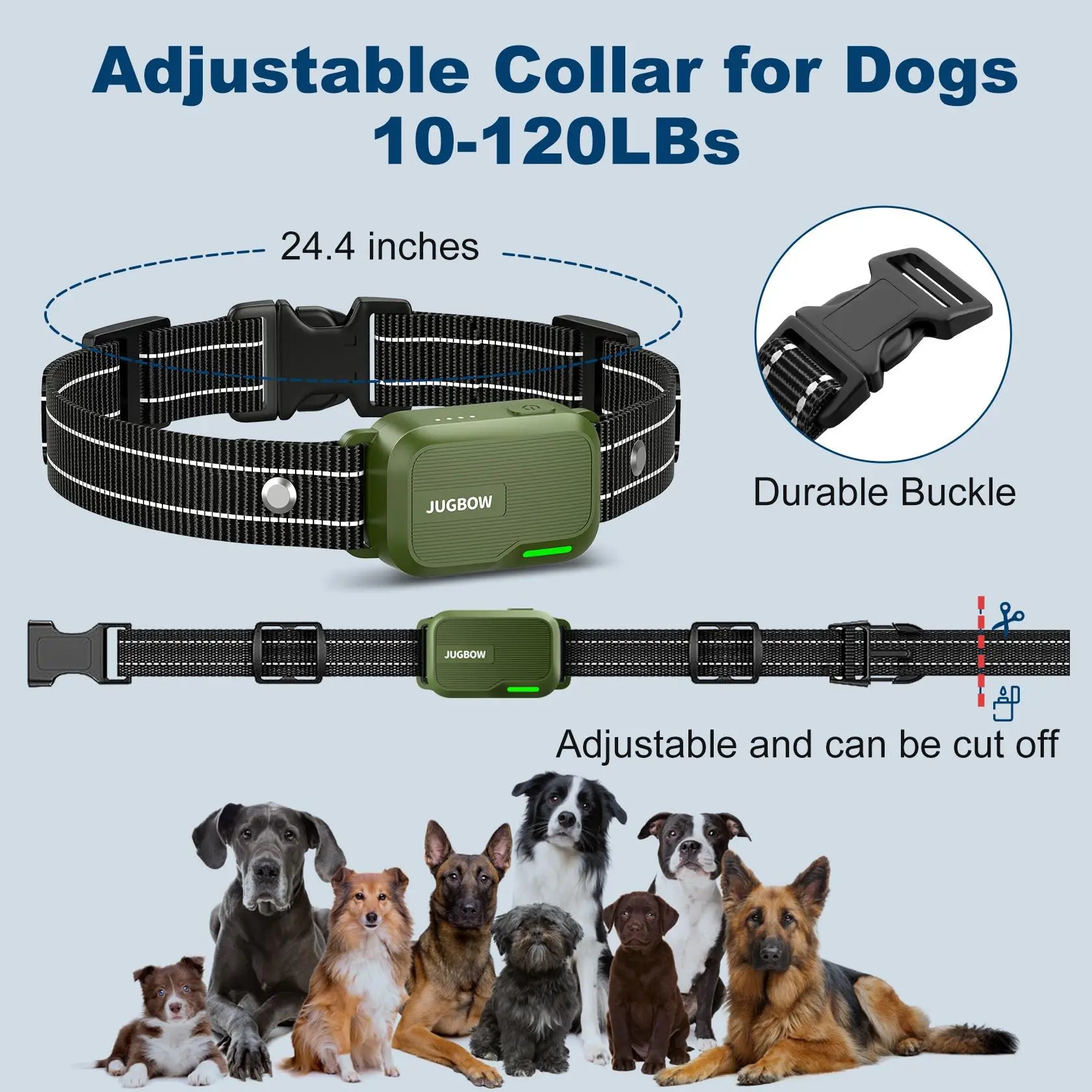 JUGBOW Doggie Do-What-I-Say Necklace: 4500FT of "Stop That!" Magic, Waterproof for Splashy Shenanigans, and Rechargeable for Endless Barking Battles!