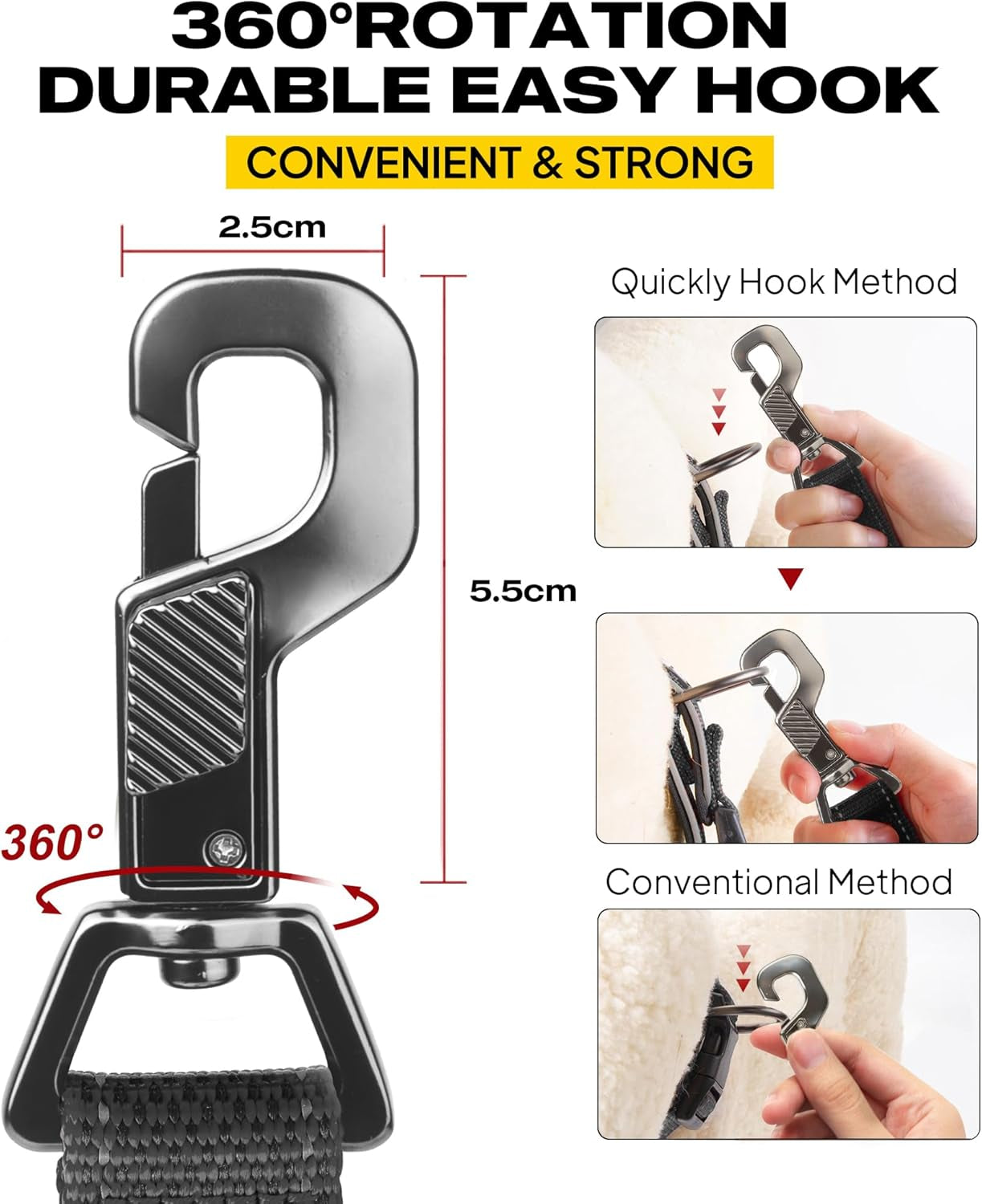 Premium Heavy Duty Dog Lead for Large Breeds - 1.2M/4FT with Dual Traffic Handles and Reflective Safety Features for Ultimate Control and Comfort
