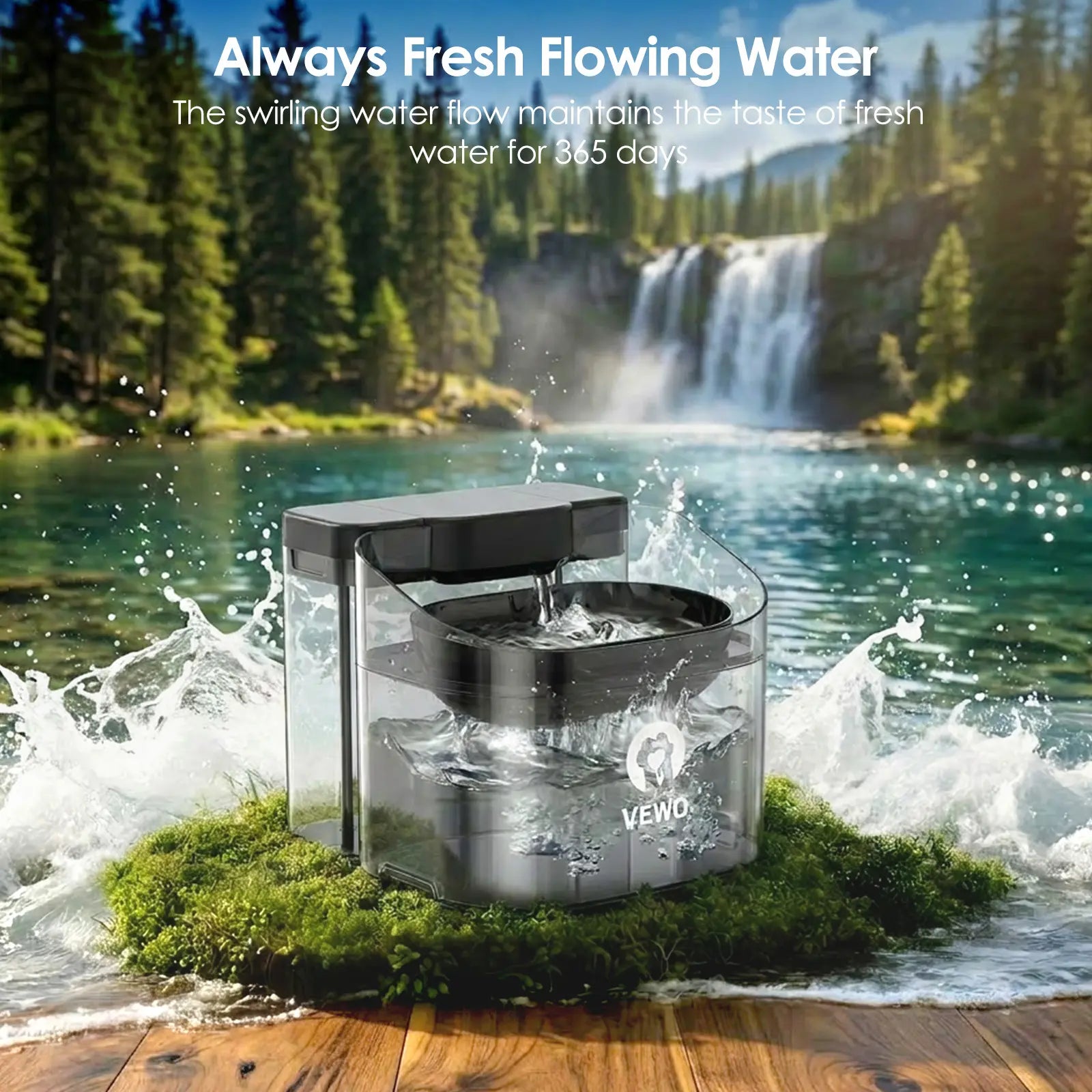 VEWO's Big Dog Water Party Fountain: The Ultimate Splash Zone for Thirsty Giants – No Spills, Just Chills!