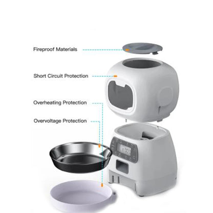 Smart 3.5L Automatic Pet Feeder - Voice Programmable Timer & Stainless Steel Bowl for Cats and Dogs