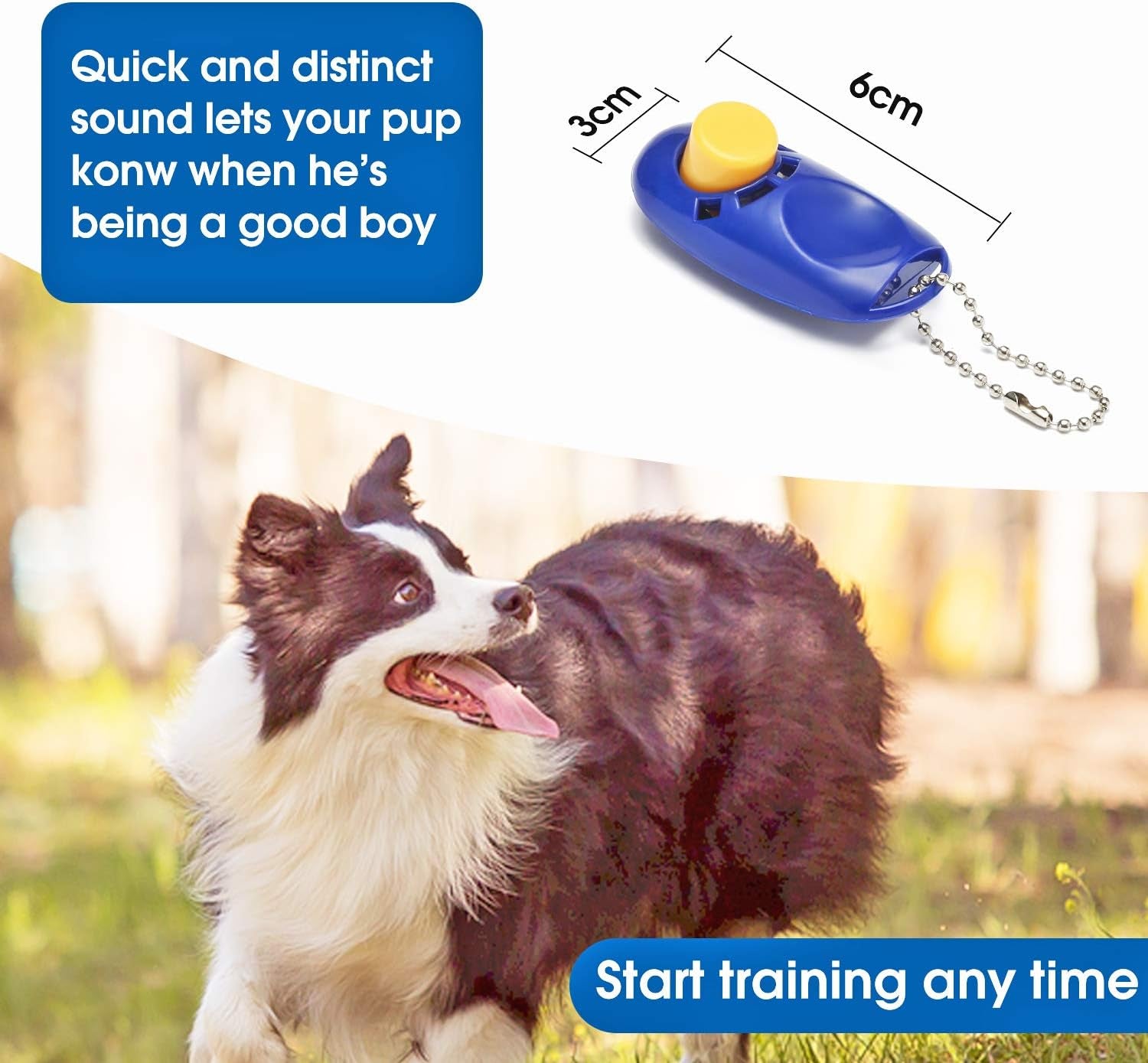 The Great Escape Artist's 50 Ft Freedom Rope: Perfect for Training, Backyard Shenanigans, and Camping Adventures (Includes Clickers for Barking Orders in Blue!)