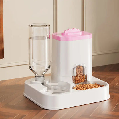 The Purr-fect Hydration Station: A Fancy Feline Fountain with a Snack Sink, No Batteries Required, for Thirsty Tails and Clean-Up Challenged Humans!