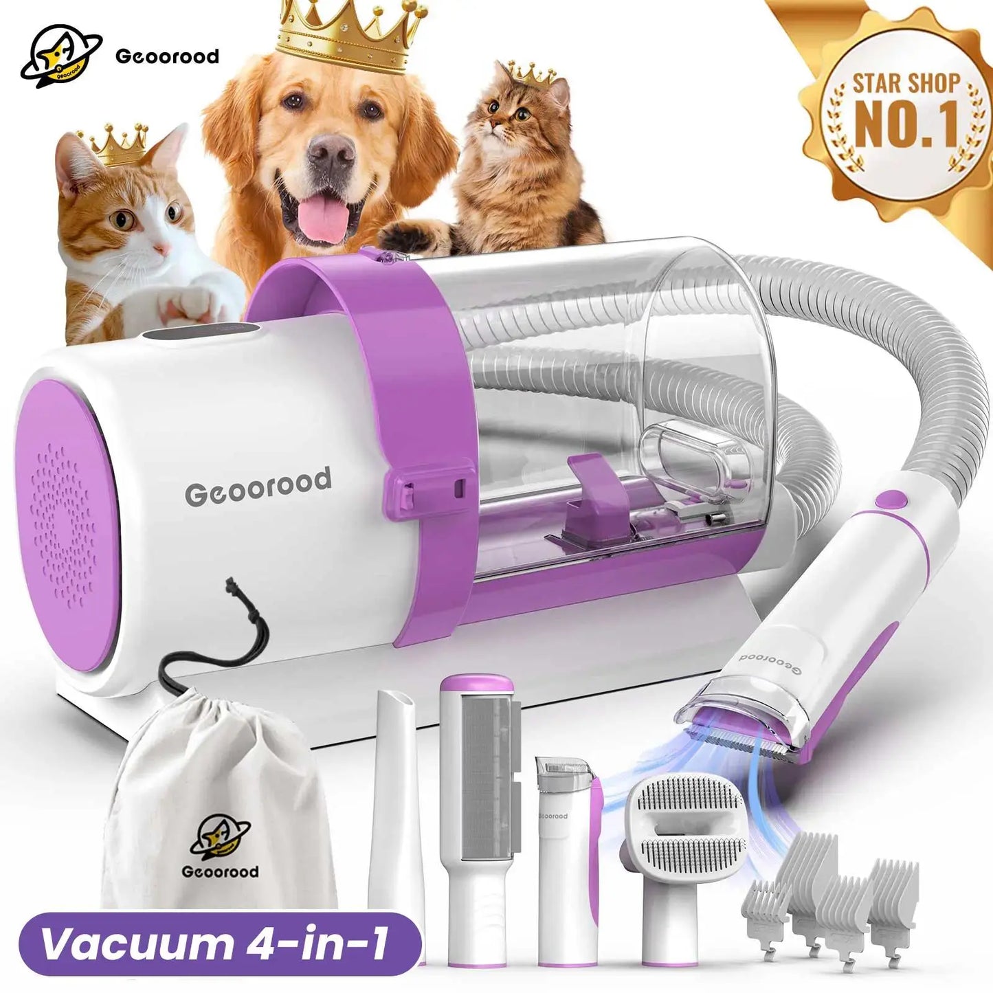 Geoorood's Fur-ocious Vacuum Brush: The Ultimate Dog Spa Experience for the Pup Who Hates Baths! 🐾💨 #FurryTornado #PetGroomingAdventures