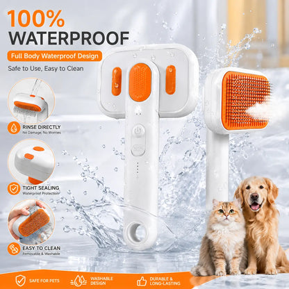 Fur-get About It! The Purr-fect Summer Spa Brush for Fluffy Felines and Doggo Divas – One-Button Magic for Shedding Shenanigans!