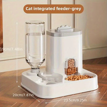 The Purr-fect Hydration Station: A Fancy Feline Fountain with a Snack Sink, No Batteries Required, for Thirsty Tails and Clean-Up Challenged Humans!