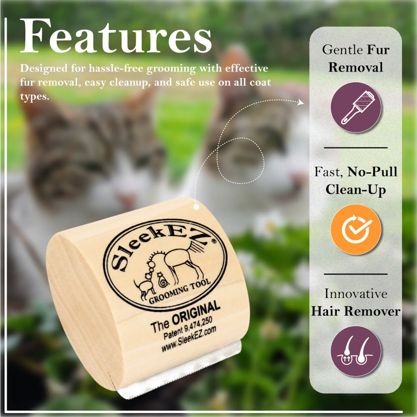 Fur-get About Shedding! The Purr-fect Cat Brush with a Fancy Handle for Fluffy Felines!