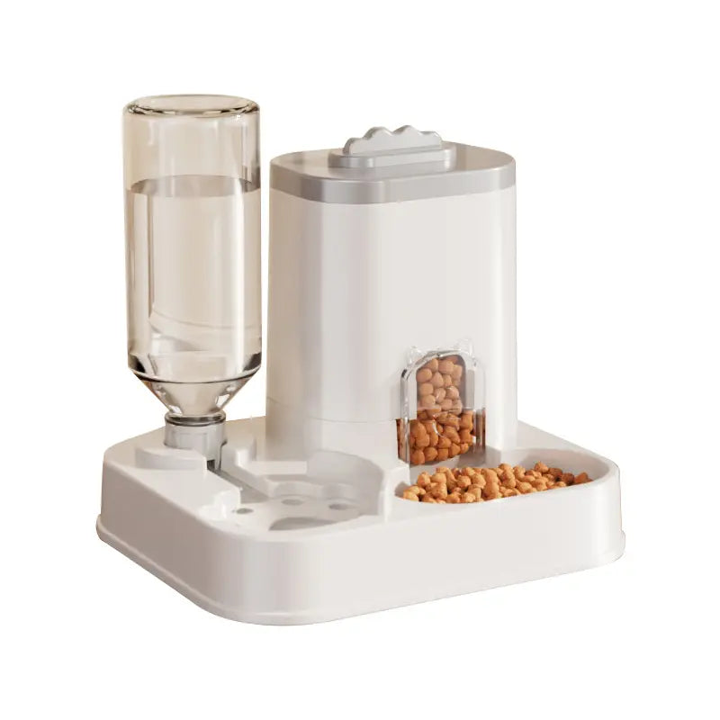 The Purr-fect Hydration Station: A Fancy Feline Fountain with a Snack Sink, No Batteries Required, for Thirsty Tails and Clean-Up Challenged Humans!