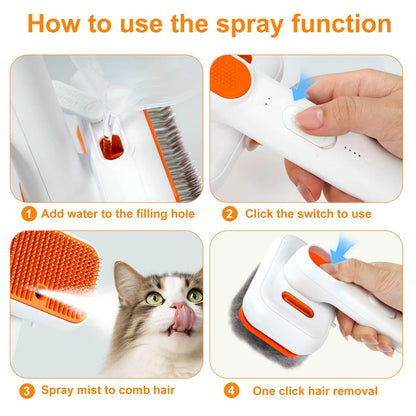 Fur-get About It! The Purr-fect Summer Spa Brush for Fluffy Felines and Doggo Divas – One-Button Magic for Shedding Shenanigans!