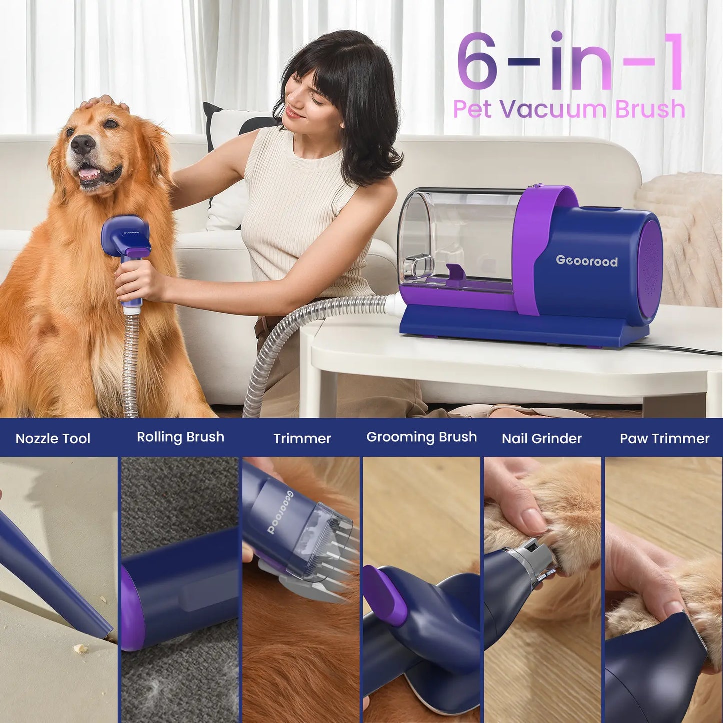 Geoorood's Fur-ocious Vacuum Brush: The Ultimate Dog Spa Experience for the Pup Who Hates Baths! 🐾💨 #FurryTornado #PetGroomingAdventures